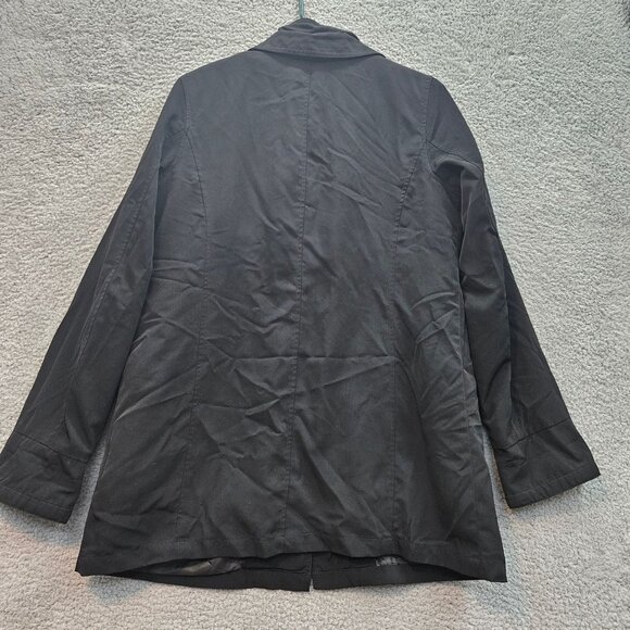 Fleet Street Ltd Womens Black Coat Lined full zip Front With Pockets Size S - Picture 2 of 6
